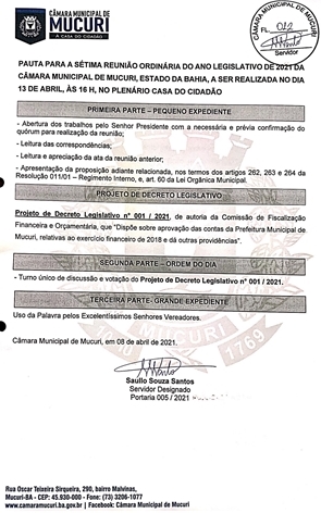 Será na próxima terça-feira (13/04), às 16 horas