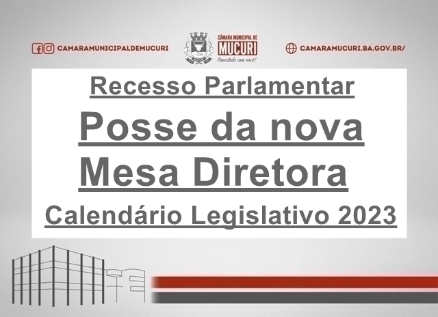 Posse da nova Mesa Diretora, encabeçada por Xandão Seixas na presidência, será no domingo, 1º de janeiro, às 10h