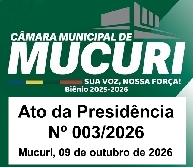 ATO DA PRESIDÊNCIA SUSPENDE REUNIÃO ORDINÁRIA DA PRÓXIMA TERÇA-FEIRA (13/10)